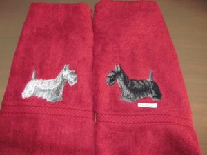 Hand towel with scottie