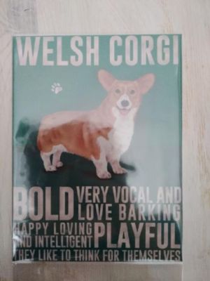 Cedulka s motivem psa - Corgi