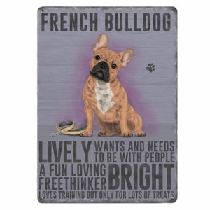 Cedulka s motivem psa - Francouzský buldoček