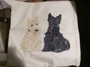 Scottie dog pillow