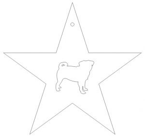 Hvězdička motiv pes - mops