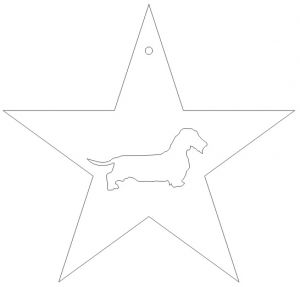 Hvězdička motiv pes - jezevčík drhosrstý