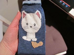 Ponožky motiv bílá kočka 5