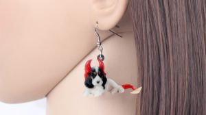 Earrings with dog- Cavalier King Charles