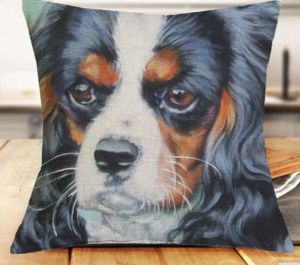 Pillow cover with Cavalier King Charles Spaniel Dog