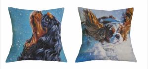 Pillow cover with Cavalier King Charles Spaniel Dog