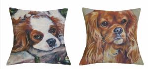 Pillow cover with Cavalier King Charles Spaniel Dog