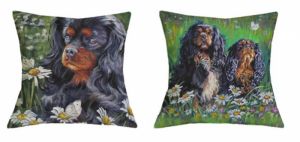 Pillow cover with Cavalier King Charles Spaniel Dog