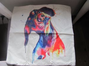 Povlak motiv pes - jezevčík kreslený barevný