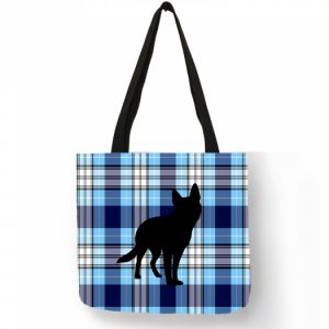 Nákupní taška skotská kostka motiv pes