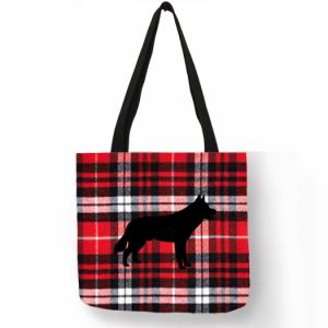 Nákupní taška skotská kostka motiv pes