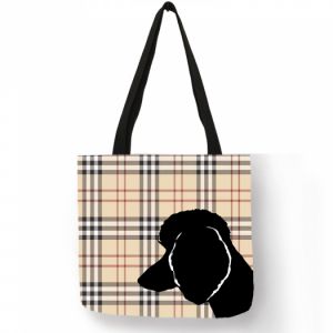 Nákupní taška motiv skotská kostka motiv pes - pudl