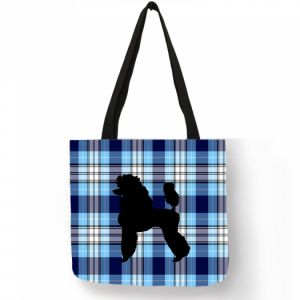 Nákupní taška motiv skotská kostka motiv pes - pudl