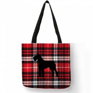 Nákupní taška motiv skotská kostka - motiv pes - knírač