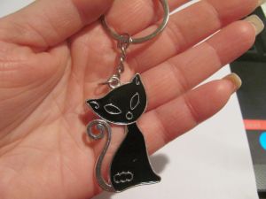 Klíčenka motiv černá kočka
