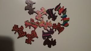 Knoflík motiv pes - westík, skotský teriér