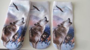 Ponožky motiv pes- vlk, husky 91