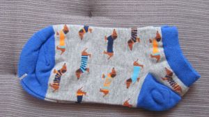 Ponožky motiv pes - jezevčík nízké modré 