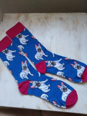 Ponožky motiv pes- buldoček 875