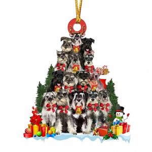 Vánoční ozdoba motiv pes - knírač 
