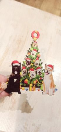 Vánoční ozdoba motiv pes - Shiba
